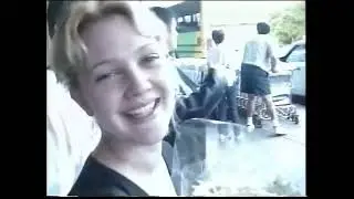 Drew Barrymore Sydney airport arrival in 1998 captured on Glen TV