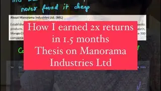 My Thesis on Manorama Industries Limited