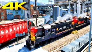 Santa Fe Freight Meets Shell Gas Locomotive 🚉 | GTA 5 Train Mods