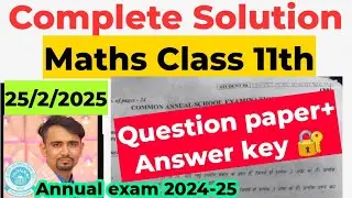 class 11 maths annual question paper with solution 2025 / maths answer key 2025 / morning shift /doe