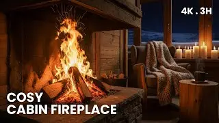 Warm Cabin Fireplace | Cozy Crackling Fire for Deep Sleep & Focus (4K &bull; 3H)
