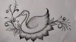 Pencil Drawing And Shading beautiful swan//Flamingo//Hooper//Rajhans//Hansa