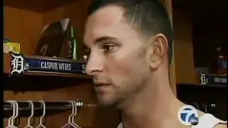 Casper Wells reacts after Tigers lose to Giants