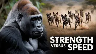 Gorilla vs Wild Dog Pack: The Battle You Never Expected!