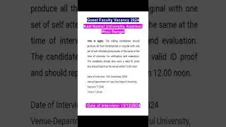 Guest Faculty Vacancy 2024# academicposition# guestfacultyjob#jobsearch# applynow