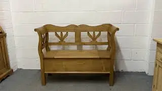 Small New Waxed Pine Storage Bench With Lift Up Seat (A4155B) @PinefindersCoUk