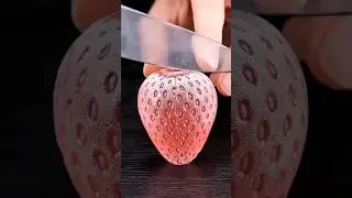 💖 Clean Cut ASMR! 🤔 Slicing the Rose Quartz Strawberry Crystal 🔪