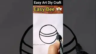 Very Easy Bee Drawing 🐝 from letter O | How to draw bee step by step easy #bee #drawing #art #shorts