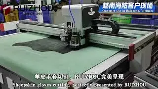 RUIZHOU Smart Cutting Machine Cutting Genuine Leather Gloves in Vietnam