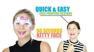 SHORT - Quick and Easy 60 Seconds Kitty Face Painting Demo - Step by Step