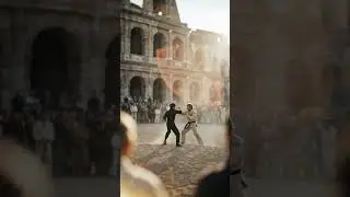 Bruce Lee vs Chuck Norris, Epic Fight  near Colosseum  #viralshort