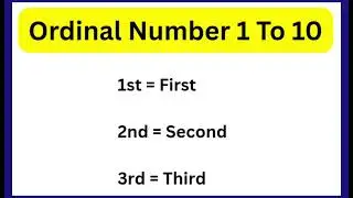 Ordinal Number || Ordinal Number 1 to 10 || 1 to 10 Ordinal Number || 1 Se 10 Tak Ordinal Number