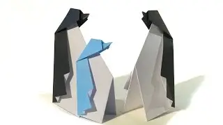 Origami Penguin - Christmas/Winter - How to make an easy origami Penguin