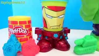 Play-Doh CAN HEADS Marvel Smashdown Hulk and Iron Man, Video 178