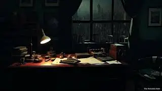Stormy Night in a 1940s Detective Office | Rain, Thunder & Mystery Ambience