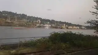 Riding past Willamette Falls on Amtrak Cascades