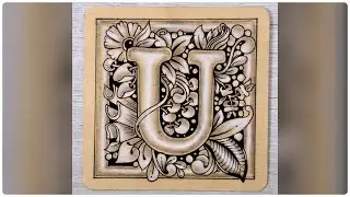 Step by Step Zentangle Inspired Alphabet U Drawing Tutorial 