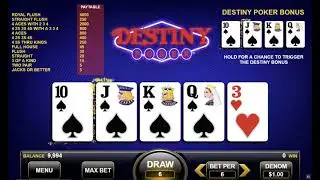 Live Demonstration and Overview on Destiny Video Poker