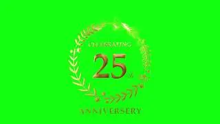 25 th Anniversary Title Gold   Green Screen Background :: FRE DOWNLOAD ::