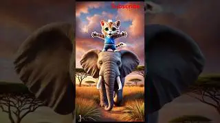 Tiny Cat Stands Fearlessly Beside Giant Elephant#cute #cat #viralshorts #shorts #short