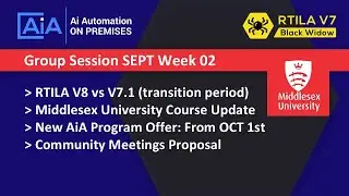 RTILA V8 Beta vs V7, Middlesex University Course Update & new AIA Program offer/pricing
