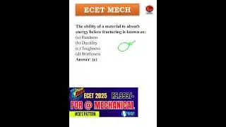 Mechanical MCQs for ECET 2025 🚀 | Q-19 Strategy to Achieve Top Rank!
