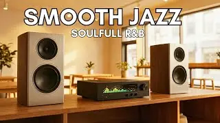 Smooth Jazz & Soulful R&B — Cozy Café Fireplace on a Rainy Night (No Vocals)