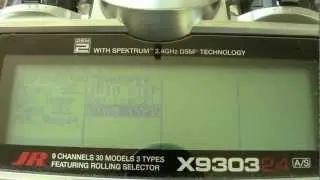 Настройка элевонов Delta Wing на передатчике JR 9303
