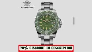 A must-have product!&nbsp;ADDIESDIVE Watch For Men New Quartz Wristwatch Green Ceramic Bezel Diving 200