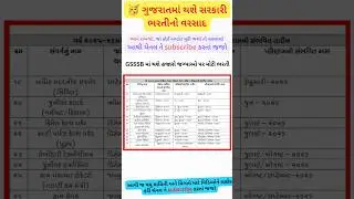 ગુજરાતમાં થશે સરકારી ભરતીનો વરસાદ | #gsssb દ્વારા થશે હજારો નવી ભરતી #ojas #gpssb #gpsc #rpedu