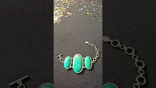GIVEAWAY AT LIVE SALE! Connie Craig Carroll Jewelry Lyndsey Oval Chrysocolla Toggle Bracelet!