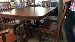 Amish Dining Table with Self Storing Leafs - Big Barn Furniture