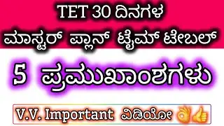 TET 30 days Master Plan | kartet study masterplan time table | TET 30 day TIME TABLE #kartet