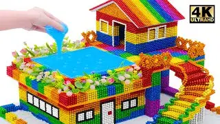 How To Build Modern Technology House With Garden And Swimming Pool From LEGO, Magnet Balls