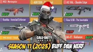 Detail semua senjata yang di BUFF dan NERF codm season 11 (2023) | CODM indonesia