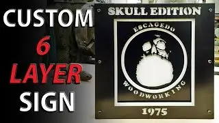 CUSTOM 6 layer sign for Escagedo Woodworking - Water jet cut