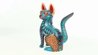 ZAPOTEC DOG Oaxacan Alebrije Wood Carving Mexican Folk Art Sculpture