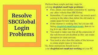 Fix sbcglobal net email not working Issues video