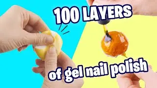 100 LAYERS of gel nail polish on crackle balls for ASMR