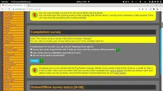 PsyToolkit menu panel in survey editing