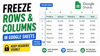 How to Freeze Rows and Columns in Google Sheets (2026) | Keep Headers Visible