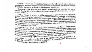 Contract, Types of contract, Tender Notice, Contract Document, Earnest Money, Security Deposit