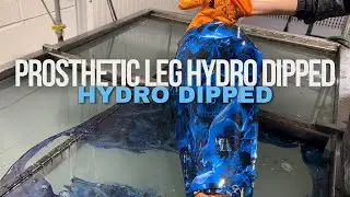 Unleashing Style: Prosthetic Leg Transformed with a Bold Blue Skulls Hydro Dipped Design