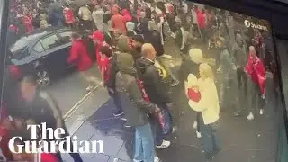 CCTV footage shows cars moving through groups of Liverpool fans before collision
