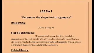 Shape test of Aggregate | Elongated index test | Flakiness index test