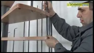 Montage d'un escalier hélicoïdal en hêtre lamellé CALYPSO - SOGEM