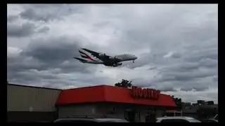 WINDY afternoon arrivals at Toronto Pearson airport YYZ