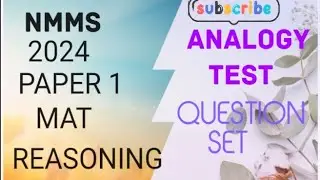 ANALOGY TEST |  NMMS MAT ANALOGY | #analogy #reasoning #nmms