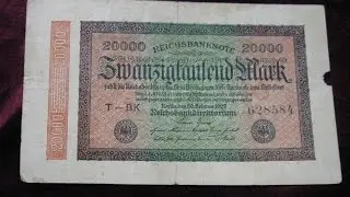 20000  mark Reichsbanknote Berlin 1923 / бонистика Германия Веймарская республика