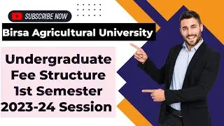 Undergraduate Fee Structure 1st Semester 2023-24 Session #birsa agricultural university #veterinary